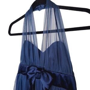 Vintage Y2K Babydoll Dress Halter Mesh Kiki XS Whimsygoth Fairy Coquette Bow